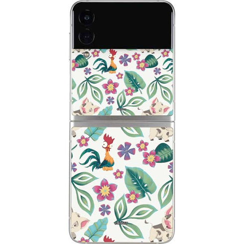 Disney Princess Moana Pua and Heihei Pattern Galaxy Z Flip3 5G Skin